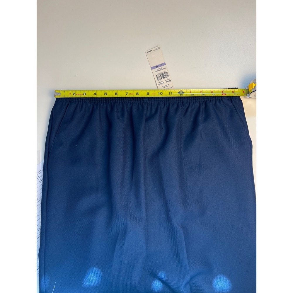 Alfred Dunner Classics Navy Blue Pull On Elastic Waist Pants Women's Size‎ 18 - Picture 7 of 10
